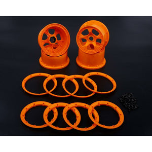 Orange Nylon Super 5 Spoke Rims w/Beadlocks